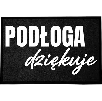 Rohožka VSTUPNÍ ROHOŽKA 40X60 CM ČERNÁ DO DOMU VTIPNÁ ZÁBAVNÁ PODLAHA DĚKUJE