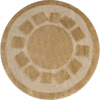 Koupelnová předložka KOUPELNOVÁ PŘEDLOŽKA S GUMOVOU PODLOŽKOU KULATÝ MĚKKÁ K WC BÉŽOVÁ OCEAN prům. 100 cm