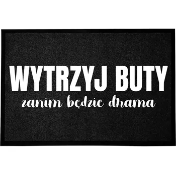 Rohožka VSTUPNÍ ROHOŽKA 40X60 ČERNÁ S HUMOREM - ZÁBAVNÁ HÁDANKA PŘED DRAMATEM