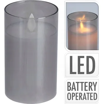 Svíčka Skleněná LED svíčka 7,5 x 12,5 cm teplá bílá