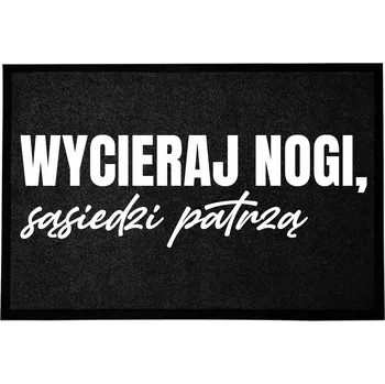 VCHODOVÁ ROHOŽKA 40X60 ČERNÁ S VTIPNÝM NÁPISEM - UTŘETE SI NOHY