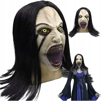 Karnevalová maska Latexová maska na obličej - hororová maska, latexová příšera, černá
