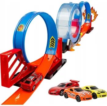 autodráha Závodní autodráha pro děti Pull Back 270 cm 3 Smyčky + 3 Autíčka