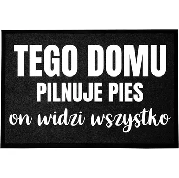 VCHODOVÁ ROHOŽKA 40X60CM ČERNÁ - PRO DŮM S HUMOREM - PES VIDÍ VŠECHNO