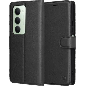 Pouzdro na mobilní telefon Techsuit - Kožené pouzdro - Xiaomi Redmi 15 4G - černé