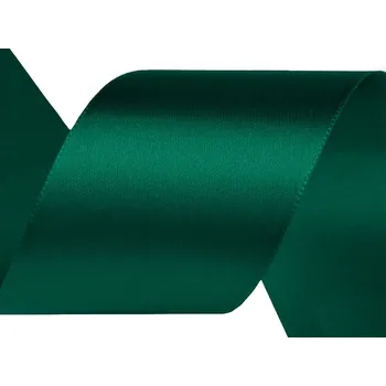Stuha Atlasová stuha svazky po 5 m šíře 40 mm, malé, 128 zelená tm.