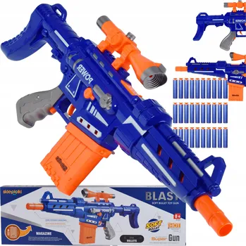 Dětská zbraň AUTOMATICKÁ PISTOLE PUŠKA NA PĚNOVÉ ŠIPKY EVA S ZÁSOBNÍKEM RAKETOMET