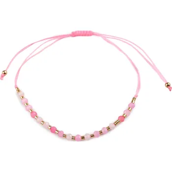 Náramek Náramek shamballa broušené korálky s AB efektem, malé, 1 růžová střední