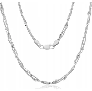 Náhrdelník STŘÍBRNÝ ŘETÍZEK NÁHRDELNÍK PLETENÝ VZOR COP