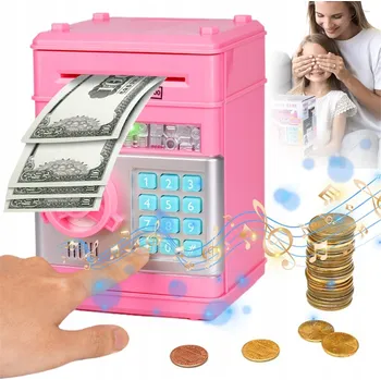 Obraz ELEKTRONICKÁ POKLADNIČKA S 4CIFERNÝM HESLEM A HUDEBNÍM REŽIMEM PRO DĚTI