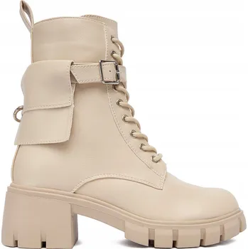 Dámské kozačky Deezee Kotníkové boty dámské béžové 17193-13