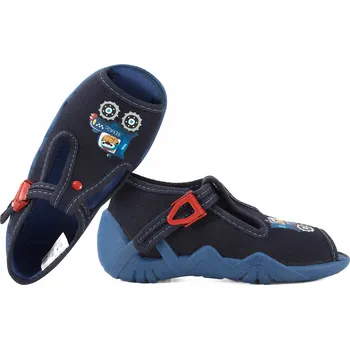 Chlapecké bačkory BEFADO 217P120 CHLAPECKÉ TEXTILNÍ SANDÁLY DOMŮ (BAČKORY) PAPUČE PAPUČE Tmavě modrá 26