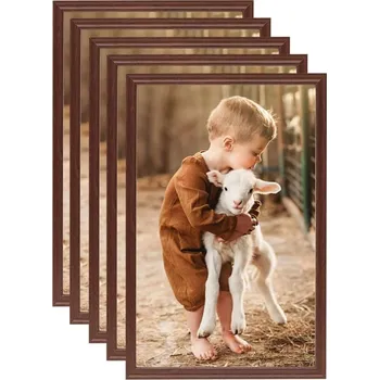 Rám na obraz vidaXL Fotorámečky koláž 5 ks na stůl hnědé 21x29,7 cm MDF