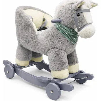 Houpací kůň Houpací Kůň Odrážedlo 2v1 Houpací Oslík Pro Batolata Světle Šedý
