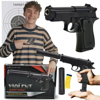 Dětská zbraň Skleplolki Puška ZBRAŇ ASG PISTOLET NA KULKI TLUMIČ