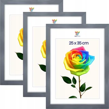 Obraz Sada 3 ks šedých dřevěných rámečků na fotografie 25 x 35 cm