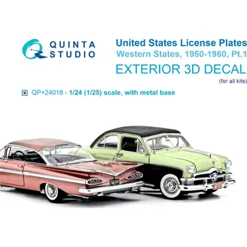 Plastikový model Quinta studio 1/24 Western US License Plates 1950-1960 Pt.1