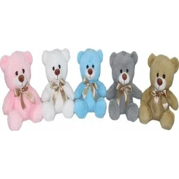 plyšák Plyšový medvídek 23 cm zlatá mašle 5 barev plyšová hračka dárek