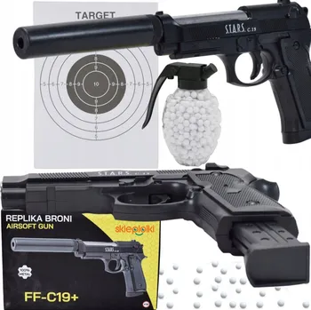 Dětská zbraň PISTOLE NA KULIČKY 100% KOVOVÁ REPLIKA ASG ZBRAŇ SADA DÁREK