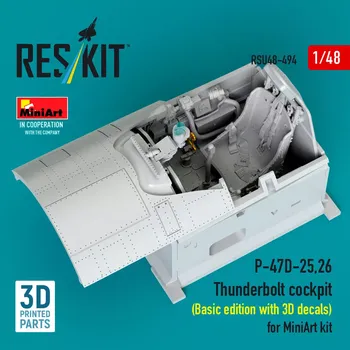 Plastikový model Reskit 1/48 P-47D-25,26 Thunderbolt cockpit Basic (MINA)