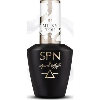 Lak na nehty SPN Nails mléčný hybridní top na nehty Top UV LaQ Milky 8 ml