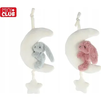 plyšák Mini Club měsíček plyšový 35 cm se zajíčkem a hracím strojkem na natažení