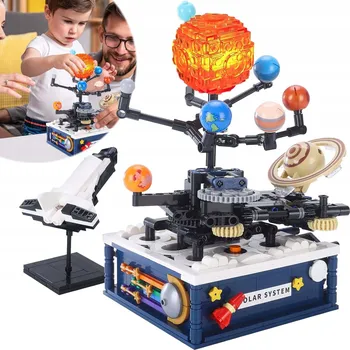 ostatní stavebnice STAVEBNICE SLUNEČNÍ SOUSTAVA PLANETY POHYBLIVÝ VESMÍR RAKETY LED JAKO DÁREK 775 DÍLKŮ