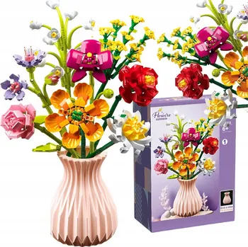 ostatní stavebnice STAVEBNICE KVĚTINY KYTICE KREATIVNÍ SADA VÁZA + KVĚTINY 756 DÍLŮ