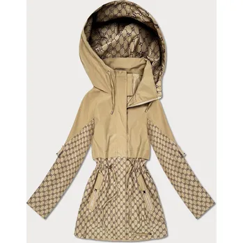 Dámská bunda Kurtka damska ze ściągaczem w talii Goodlookin piaskowa (KK60414-2#) odstíny béžové XXL (44)
