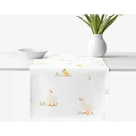 Velikonoční běhoun na stůl 100% bavlněné plátno - Kachny 35x140 cm