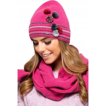 Čepice Kamea sada čepice a nákrčník (rolák) univerzální velikost červená