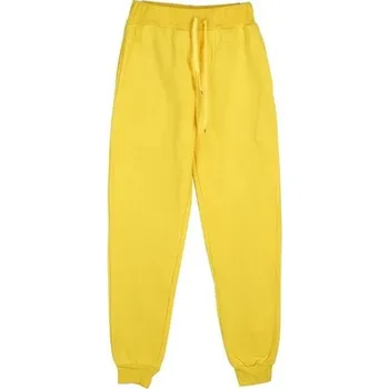 Pánské tepláky jednobarevné s kapsami na tkaničku polyester Pohodlné a stylové pro každodenní nošení a volnočasové aktivity žlutá M