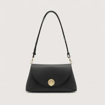 Kabelka COCCINELLE NIKLA KOŽENÁ KABELKA NOIR/COGNAC SS26