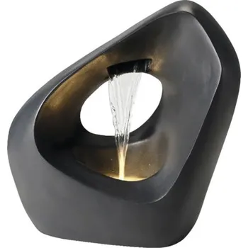 Zahradní dekorace Zahradní fontána polyresin s 6 LED 22 x 50 x 52 cm tmavě šedá