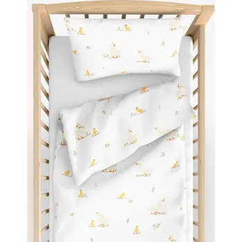 Povlečení Velikonoční dětské bavlněné povlečení do postýlky - Kachny 110 x 125 a 35 x 55 cm