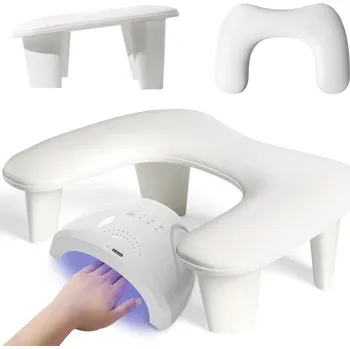 UV lampa na nehty Polštářový stojan na ruce 300 x 450 x 158 mm Naklonění 15° Přenosná omyvatelná opěrka ruky PU materiál pro modeláž nehtů