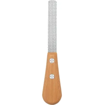 Nerezový oboustranný pilník na nehty s bambusovou rukojetí Diamantový povrch Ekologický kovový pilník Manikúra pedikúra