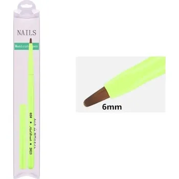 Zelený kosmetický štěteček NailBrush 2023 6 mm na nehty pro jemné a minimalistické malování vzorů