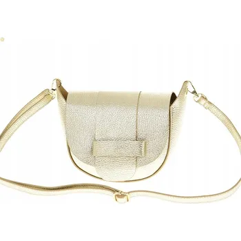 Kabelka Vera Pelle kabelka, kabelka přes rameno z pravé semišové kůže, zlaté detaily