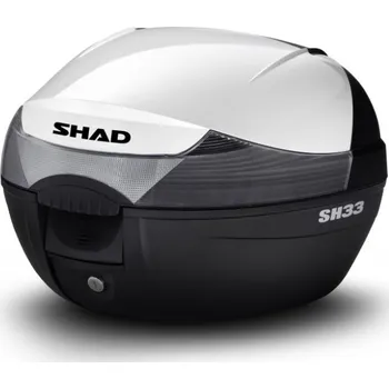Zavazadlo na motocykl Vrchní kufr na motorku s barevným krytem SHAD SH33 bílá pro KTM Adventure 390 / R