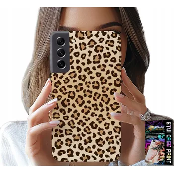 Pouzdro na mobilní telefon POUZDRO PRO SAMSUNG GALAXY S21 FE - ZADNÍ KRYT S LEOPARDÍM VZOREM JSOU MÓDNÍ A ŽENSKÉ
