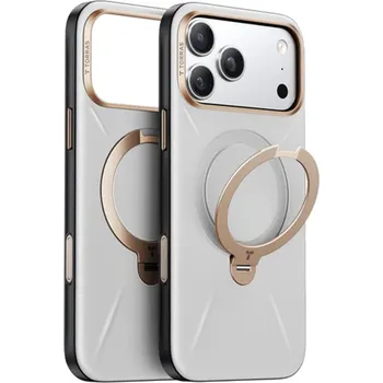 Pouzdro na mobilní telefon Torras - Řada QPRO Leather - iPhone 17 Pro Max - šedá