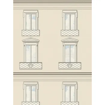 Tapeta A.S. Création | Vliesová tapeta na zeď Versace 6 79132-2 | 0,53 x 10,05 m | bílá, krémová, šedá, černá, tyrkysová + Bílá, krémová, šedá, černá, tyrkysová vliesová tapeta na stěnu 791322 v rozměru 0,53 x 10,05 m