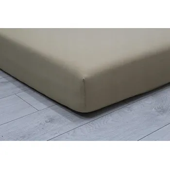 Prostěradlo Prostěradlo JERSEY PREMIUM s gumou silné BÉŽOVÉ světle hnědé 220x200 polský