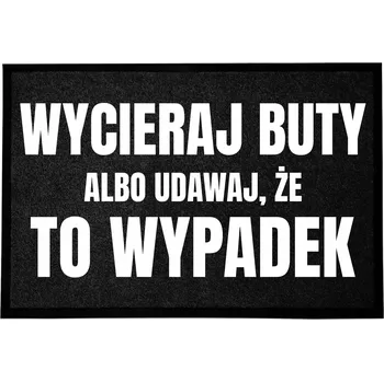 Rohožka VSTUPNÍ ROHOŽKA 40X60 ČERNÁ PŘED DVEŘE S VTIPNÝM NÁPISEM - NEHODA