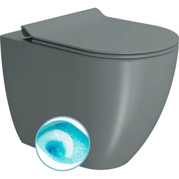 WC sada PURA WC mísa stojící, Swirlflush, 36x55cm, spodní/zadní odpad, agave dual-mat