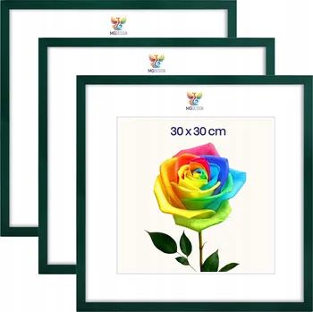 Obraz Sada 5 ks fotorámečků 30 x 30 cm zelených, dřevěných