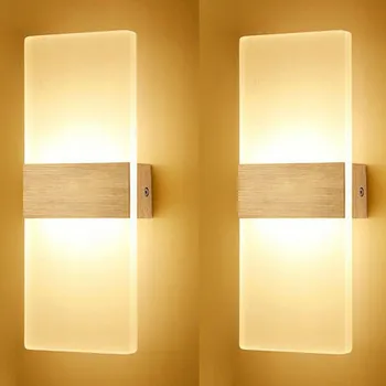 Nástěnné svítidlo 2 ks Nástěnné LED svítidlo, moderní lampa 12W 3000K bílá