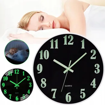 Hodiny SVÍTÍCÍ NÁSTĚNNÉ HODINY S RÁDIOVÝM ŘÍZENÍM, TICHÝ CHOD, SNADNÁ MONTÁŽ