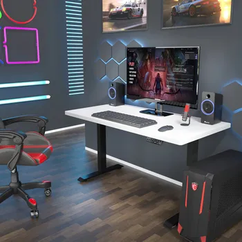 Psací stůl Obdélníkový psací stůl Homlando 140 x 70 x 75,5 cm bílý, černý